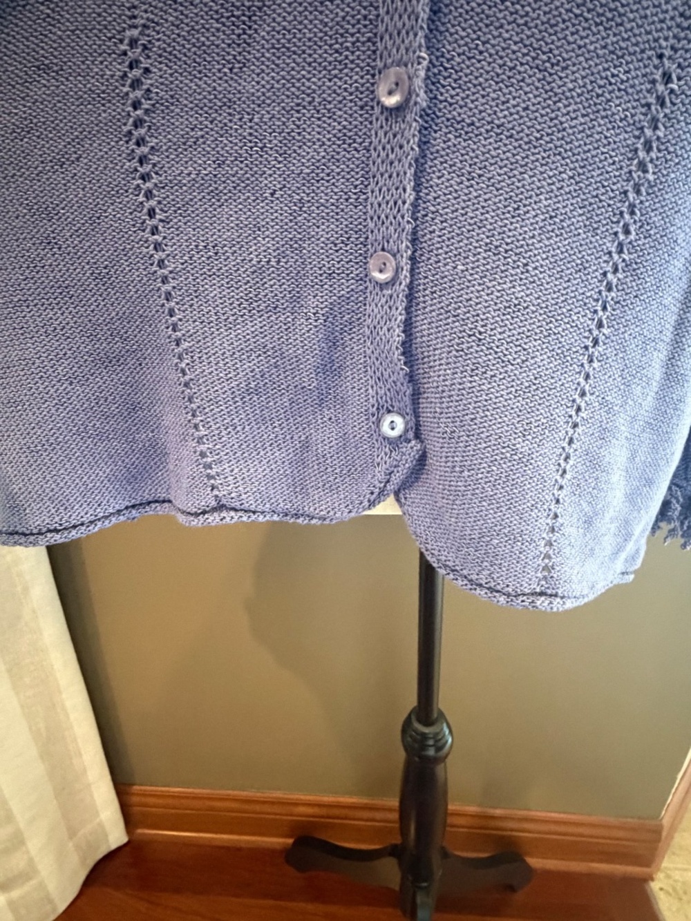NWT Lavender Coldwater Creek Cardigan Sweater Fring Knit Scoop Neck, Size Large - Picture 9 of 16